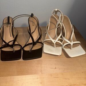 2 for 1 | Black and White Strappy Sandals